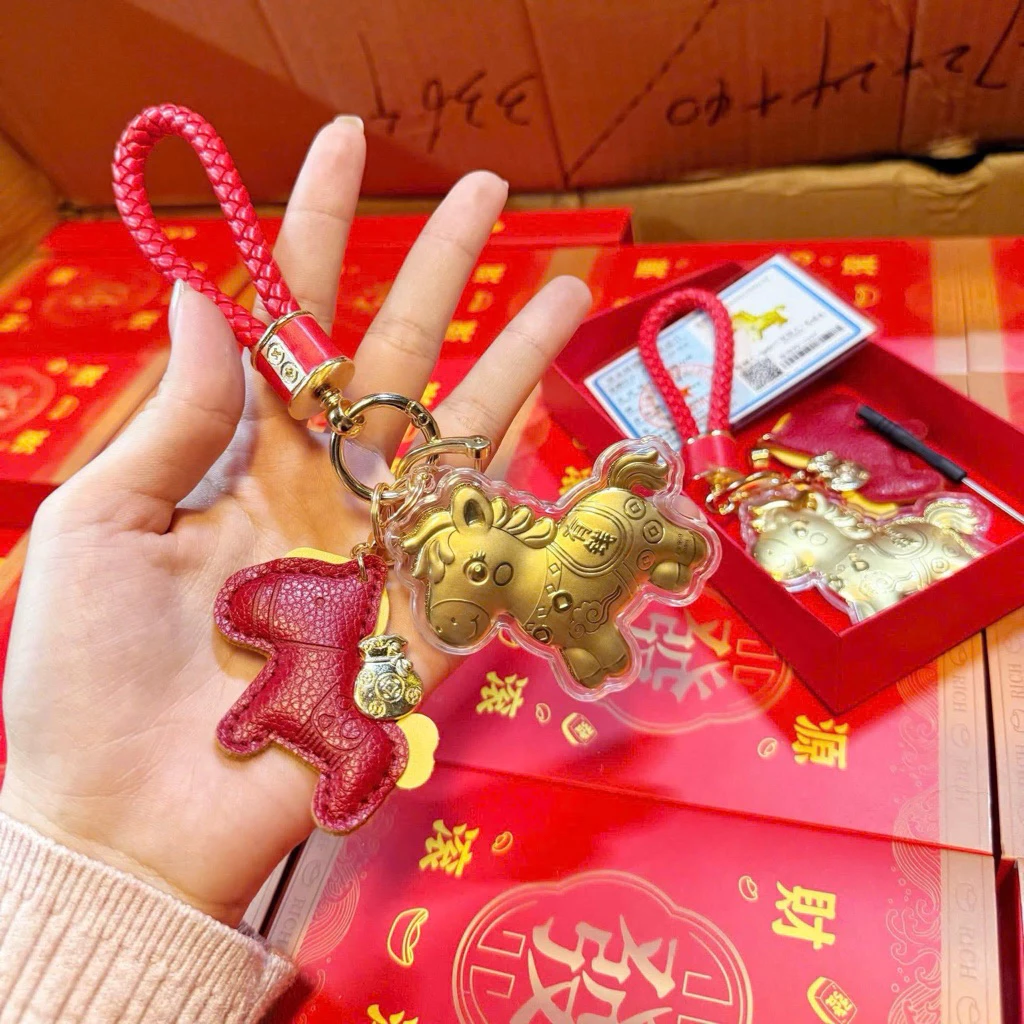 [SẴN]MÓC KHOÁ CHARM NGỰA VÀNG MAY MẮN 2026