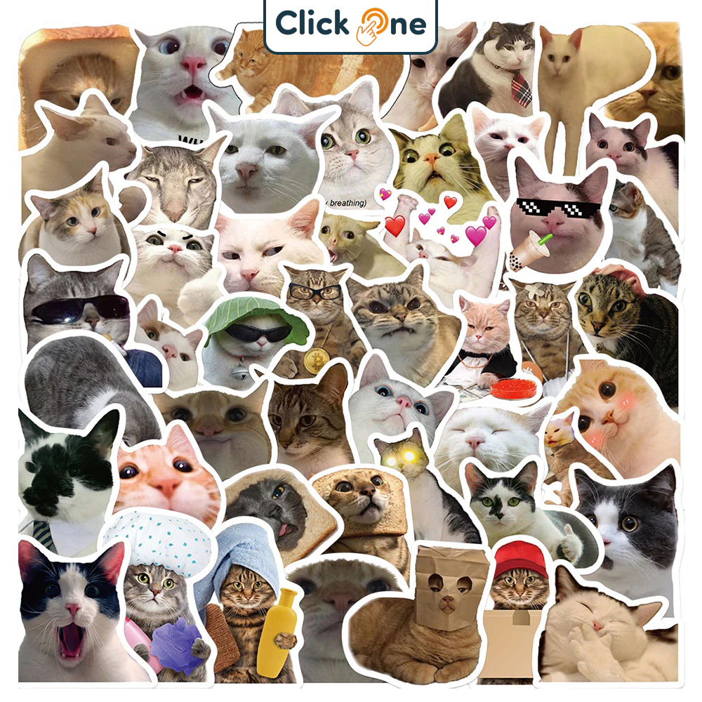 Miếng dán sticker thú cưng cute trang trí ốp lưng, laptop,... 