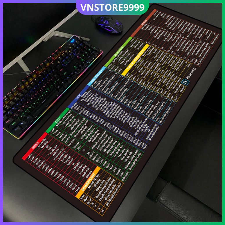 Lót chuột phím tắt văn phòng cỡ lớn 90x40 80x30 pad chuột anime cute ngầu siêu đẹp bền bảo hành